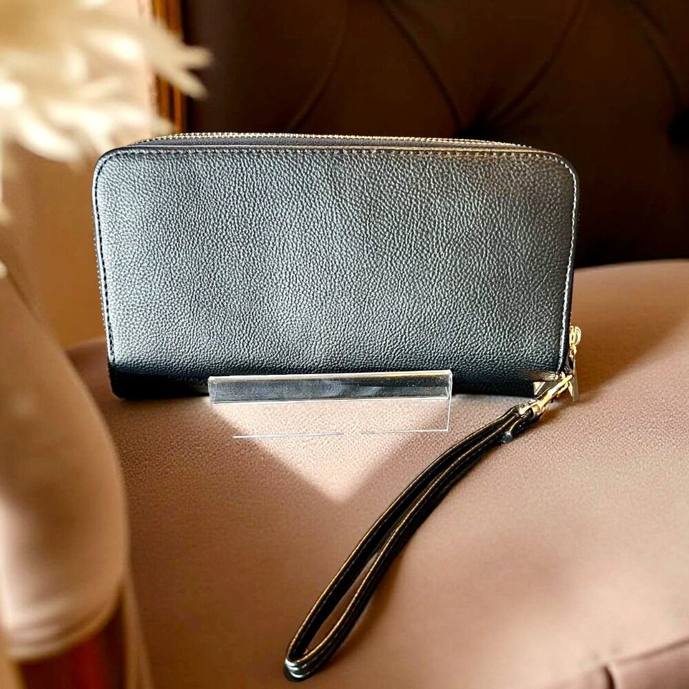 A . New Day Double Zippered Accordion Wristlet Wallet
